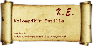 Kolompár Estilla névjegykártya